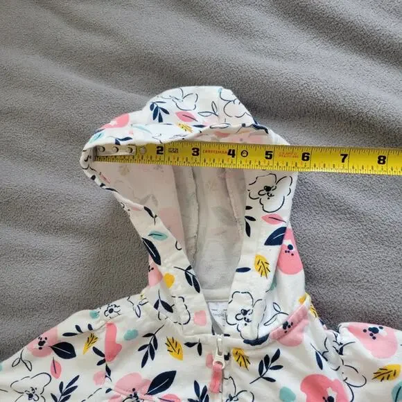 Simple Joys by Carters Baby Girls Floral Jacket 6 9 Months Pink White - Picture 7 of 10
